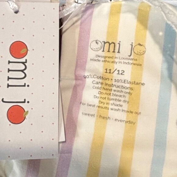 Omi Jo WDW Library Dress 11/12 NWT Spring Stripe Sleeveless Rare HTF Eyelet Trim - Picture 3 of 5